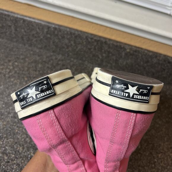 Converse Chuck Taylor All Star Hi-Top Pink Canvas Womens 12 Sneaker Mens 10 Lace - Picture 8 of 11